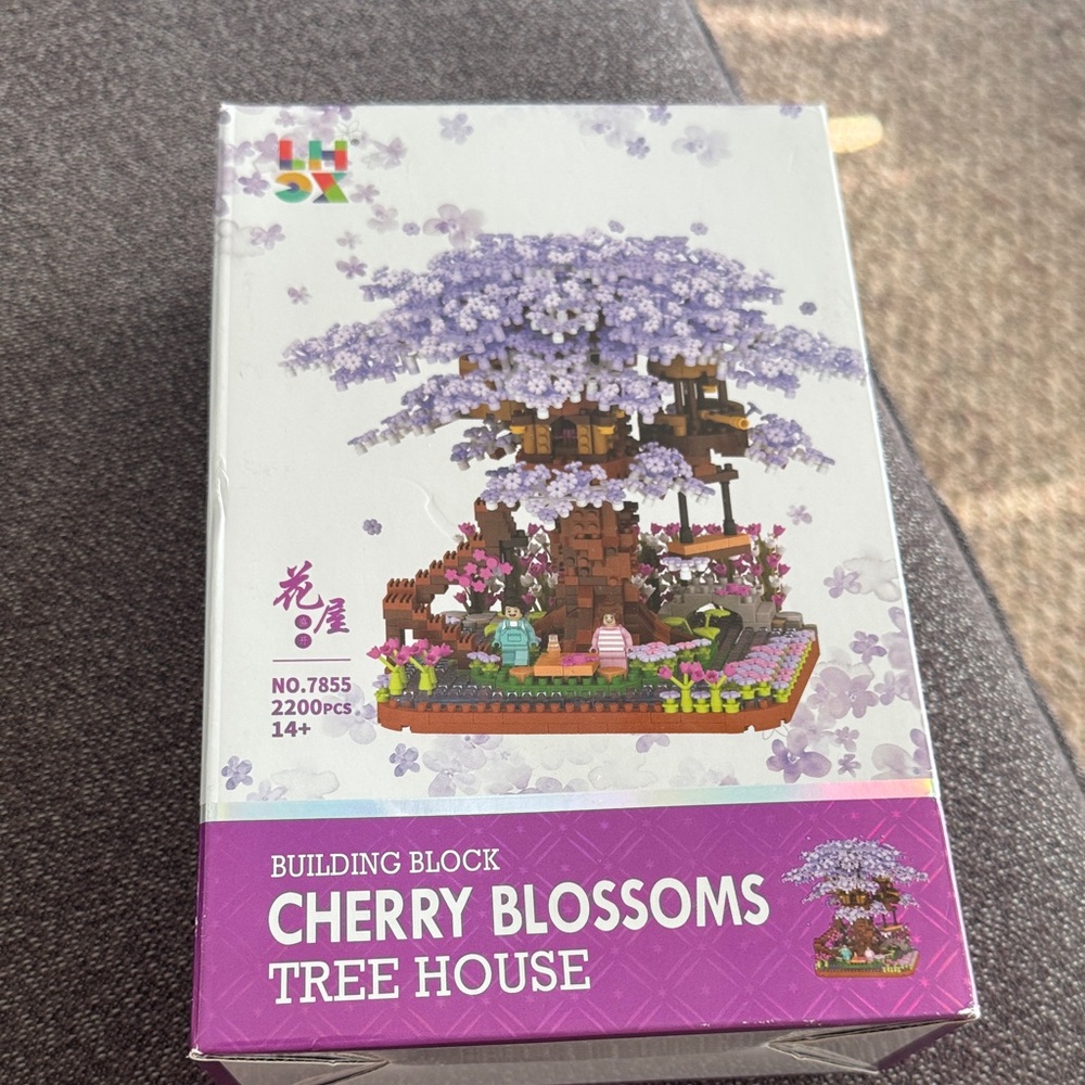 Cherry Blossoms Tree House Building Block Set - Lavender Canopy